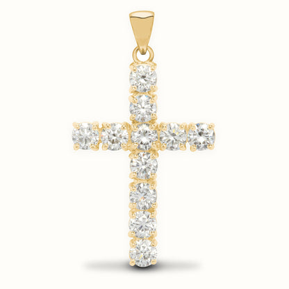 18ct Gold Natural Diamond Cross
