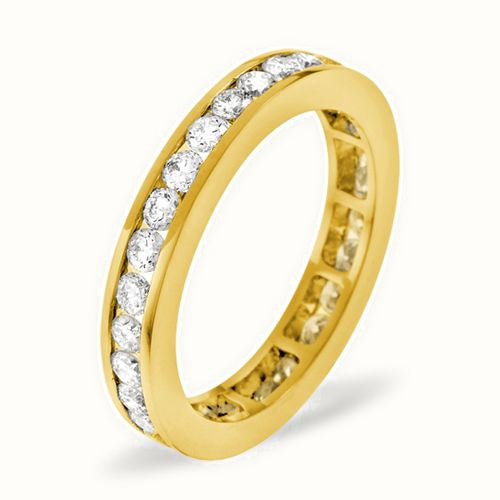 18ct Yellow Gold Channel Set Full Eternity Ring Natural Diamond