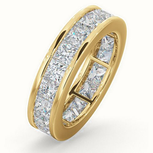 18ct White Gold Channel Set Princess Cut Full Eternity Ring Natural Diamond