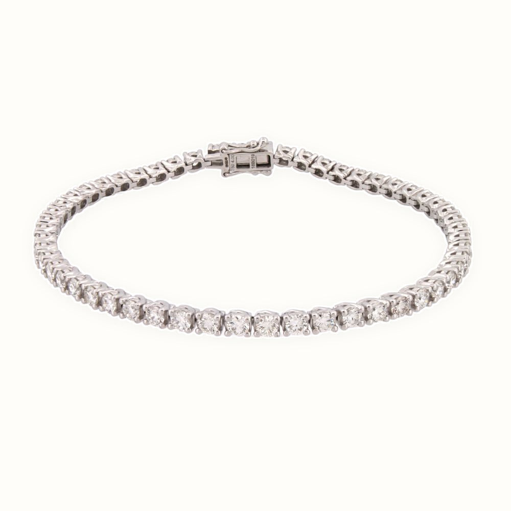 9ct Gold Claw Set Natural Diamond Line Bracelet