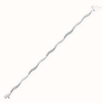 9ct White Gold Natural Diamond Bracelet