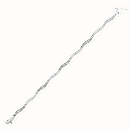 9ct White Gold Natural Diamond Bracelet