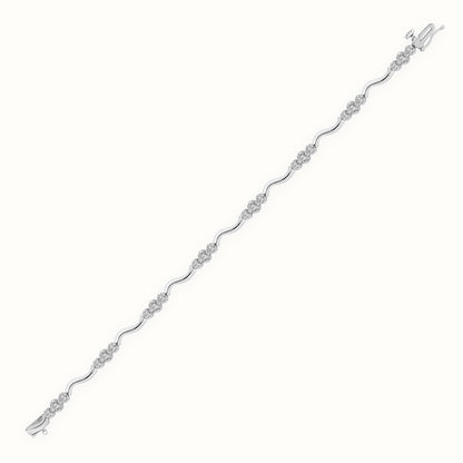9ct White Gold Natural Diamond Bracelet