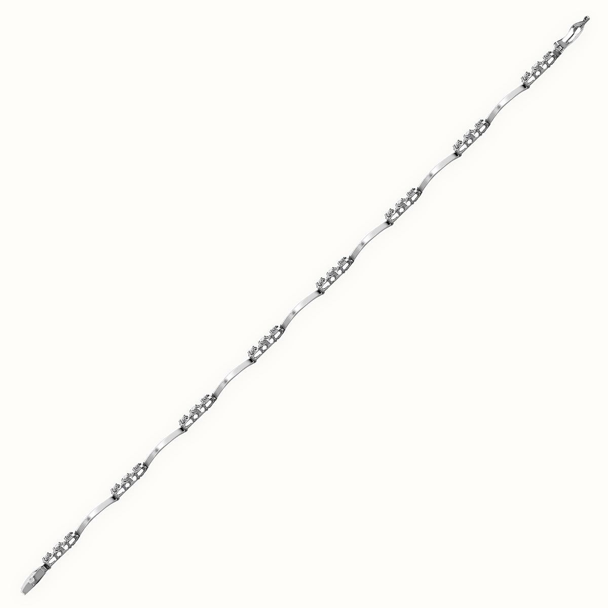 9ct White Gold Natural Diamond Bracelet
