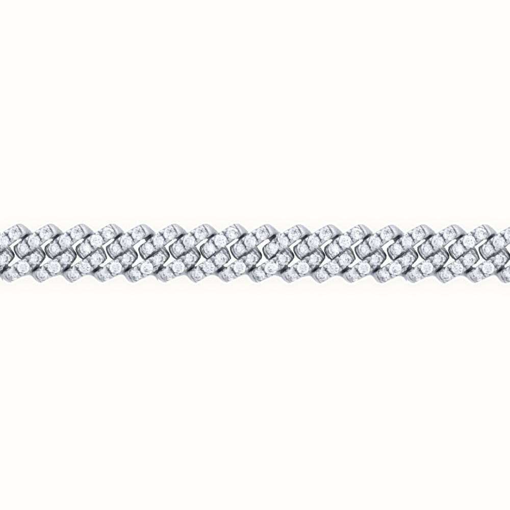 9ct Cuban Link 2.88ct Diamond Set Bracelet