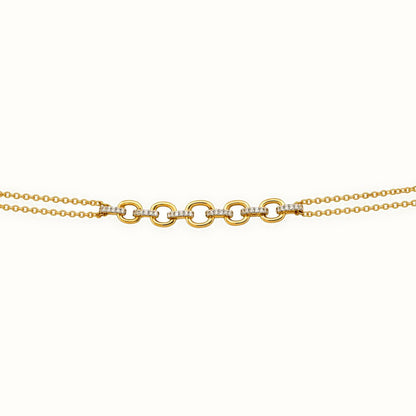 9ct Yellow 0.10ct Diamond Links Bracelet