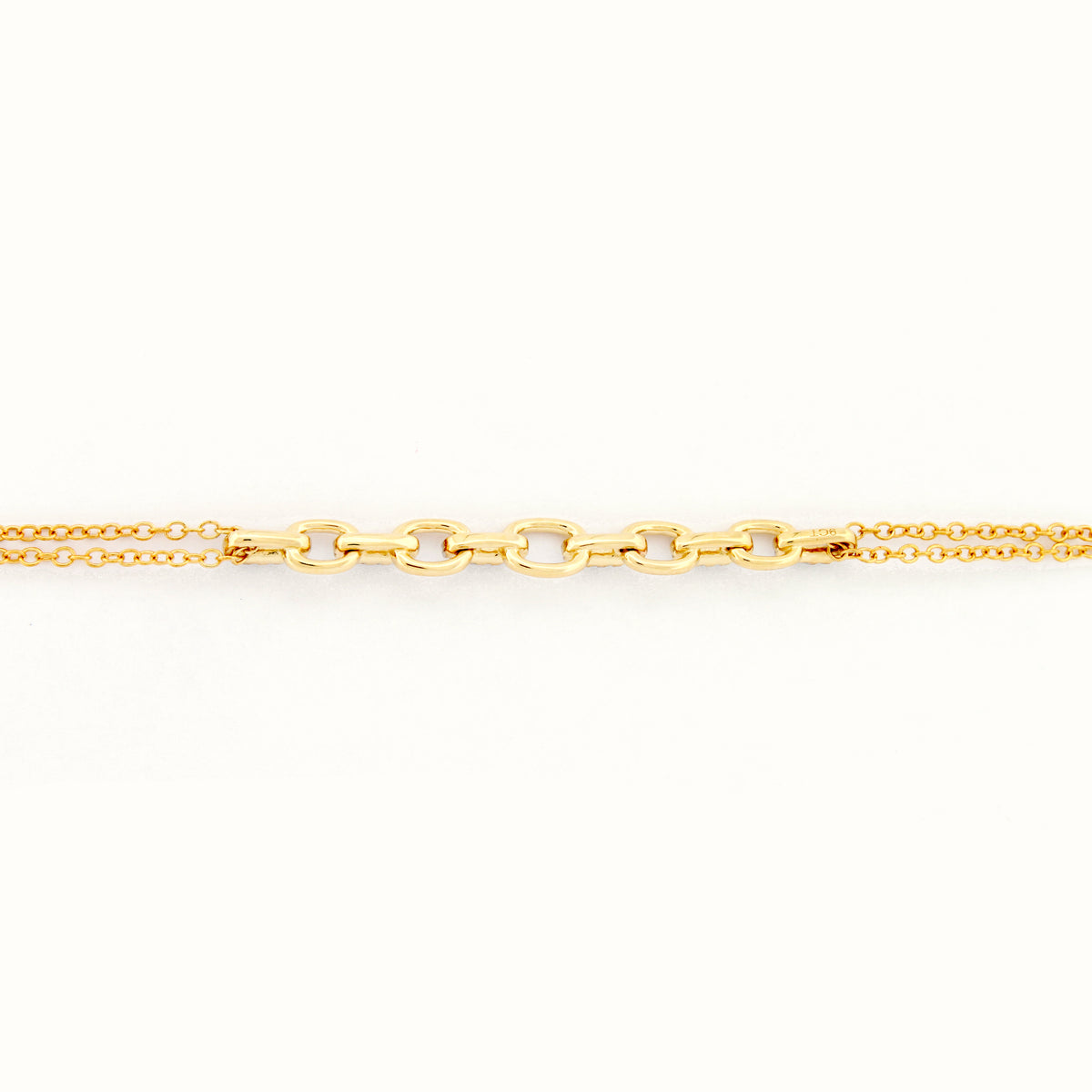 9ct Yellow 0.10ct Diamond Links Bracelet