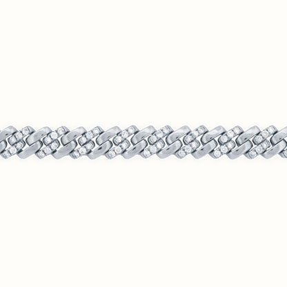 9ct Cuban Link 1.43ct Diamond Set Bracelet