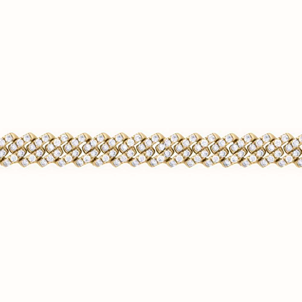 9ct Cuban Link 2.88ct Diamond Set Bracelet