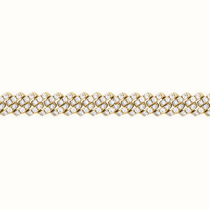 9ct Cuban Link 2.88ct Diamond Set Bracelet