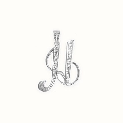 9ct White Gold Natural Diamond Set Initial Pendant Initial