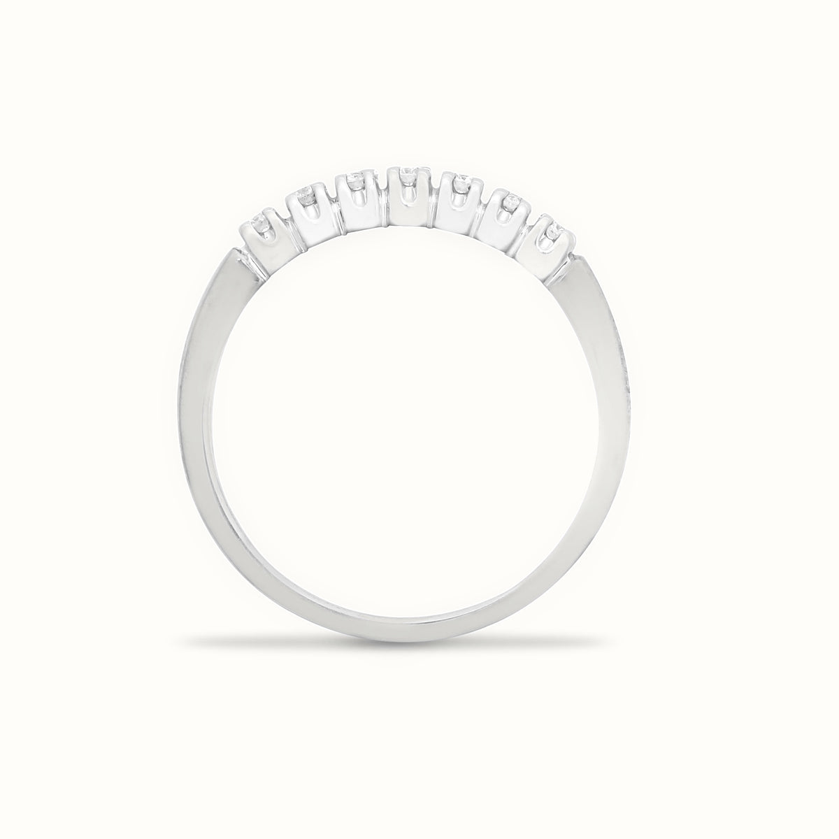 9ct Gold Natural Diamond 7 Stone Half Eternity Ring