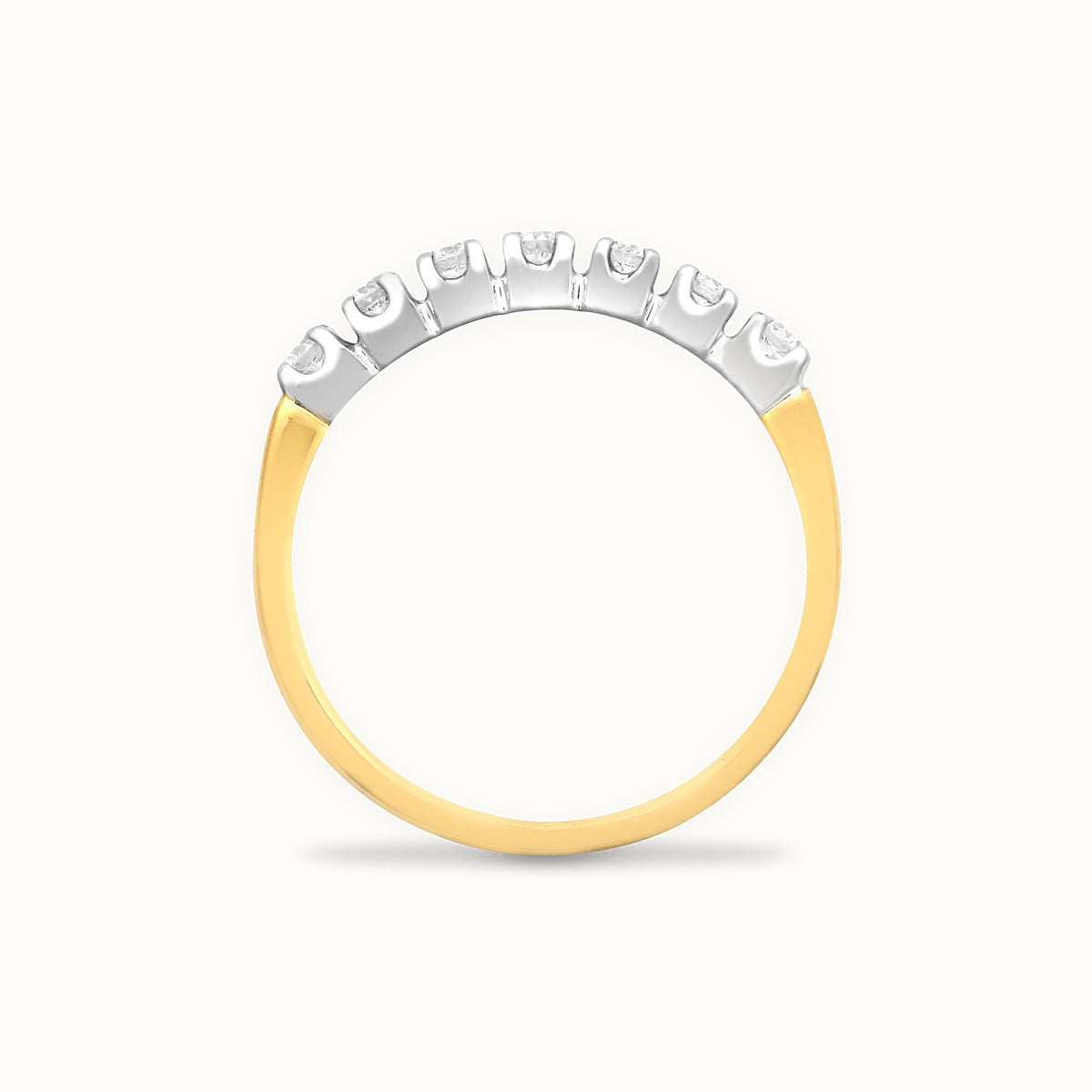 9ct Gold Natural Diamond 7 Stone Half Eternity Ring