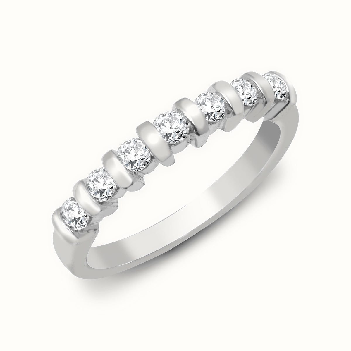 9ct White Gold Natural Diamond Ring