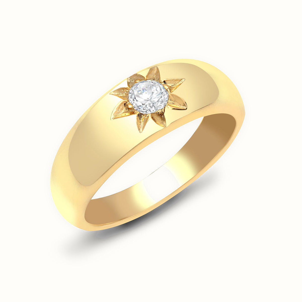 9ct Yellow Gold Natural Diamond Ring