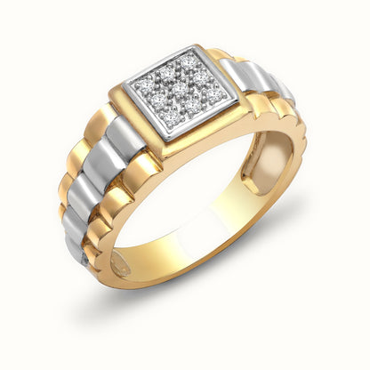 9ct Yellow Gold Natural Diamond Ring