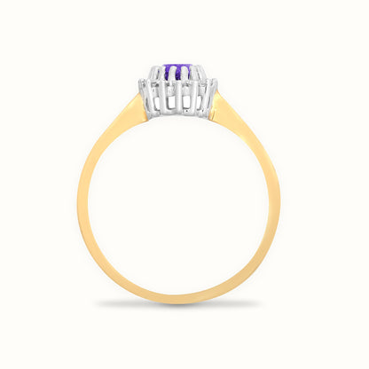 9ct Yellow Gold Natural Diamond 12pts & Amy 44pts Ring
