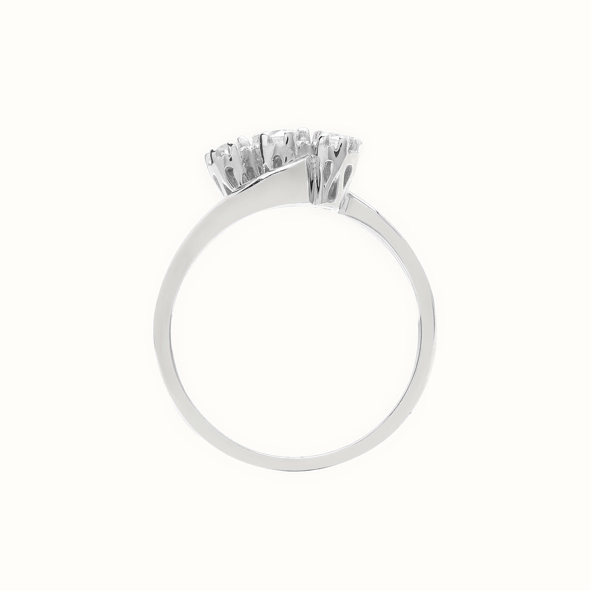 9ct White Gold Trilogy Natural Diamond Ring