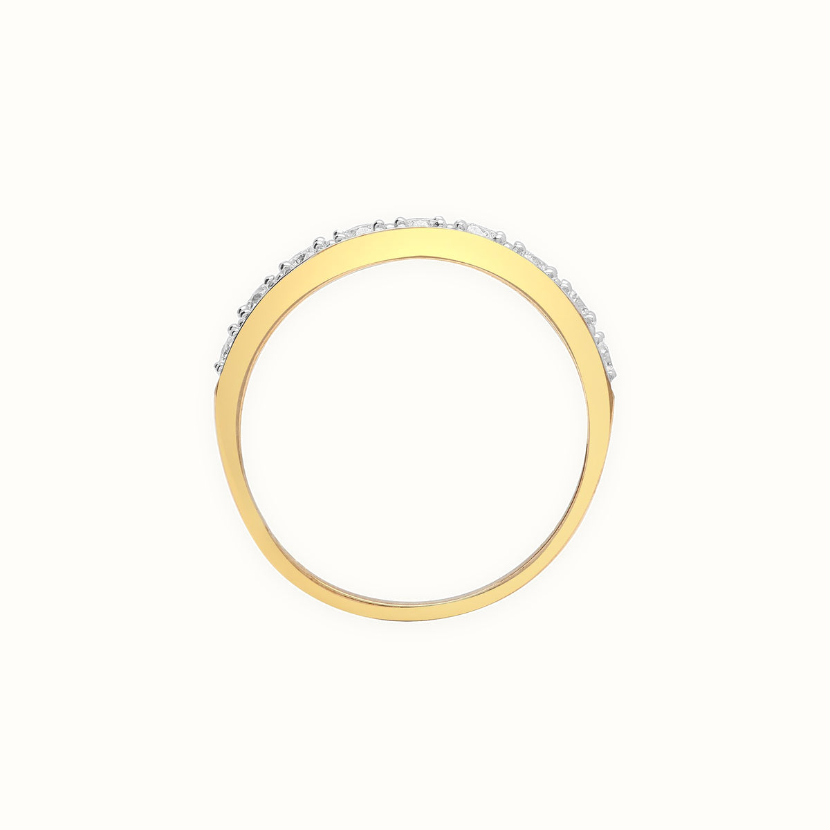 9ct Yellow Gold Half Eternity Natural Diamond Ring