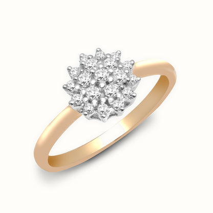 9ct Yellow Gold Natural Diamond Cluster Ring