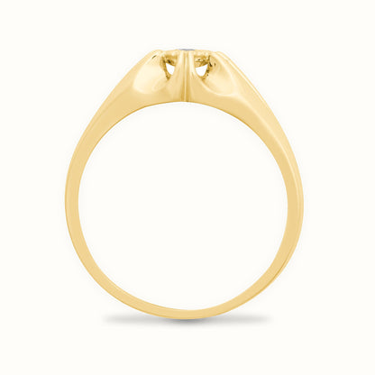 9ct Yellow Gold Gents Natural Diamond Ring