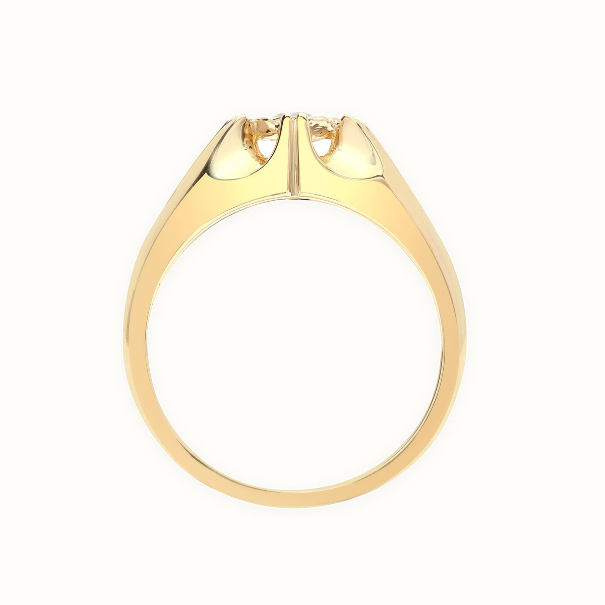 9ct Yellow Gold Gents Natural Diamond Ring
