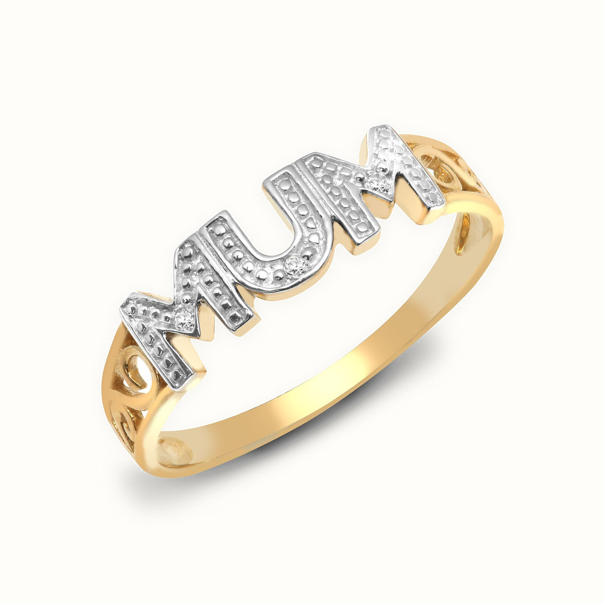 9ct Yellow Gold Natural Diamond 'Mum' Ring