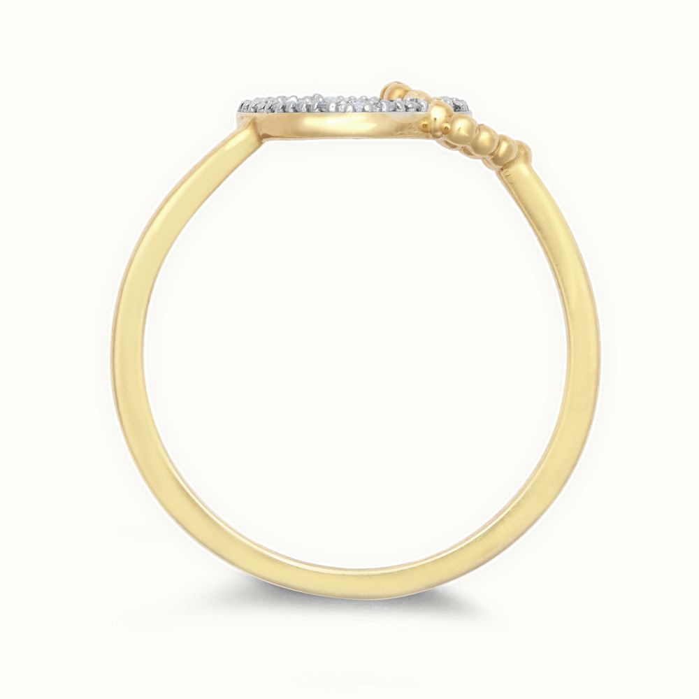 9ct Yellow Gold 0.05cts Natural Diamond Double Heart Ring
