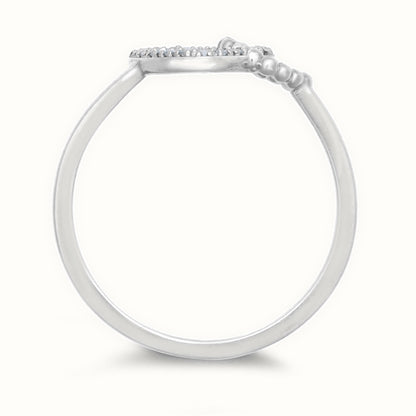 9ct White Gold 0.05cts Natural Diamond Double Heart Ring