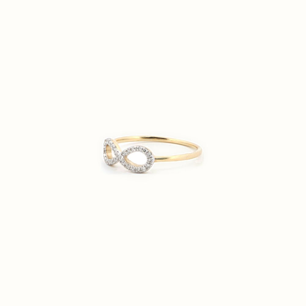 9ct Yellow 0.10ct Natural Diamond Infinity Ring