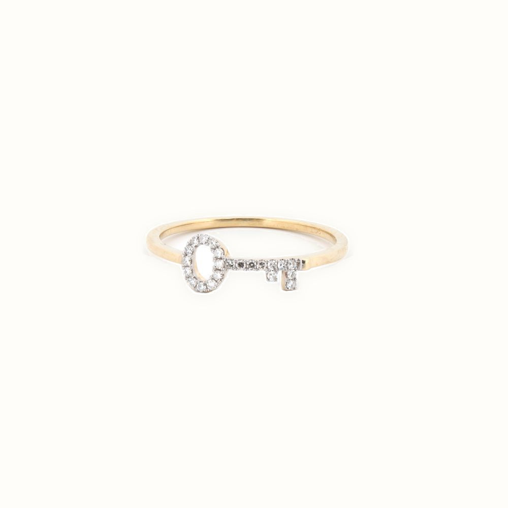 9ct Yellow 0.07ct Natural Diamond Key Ring