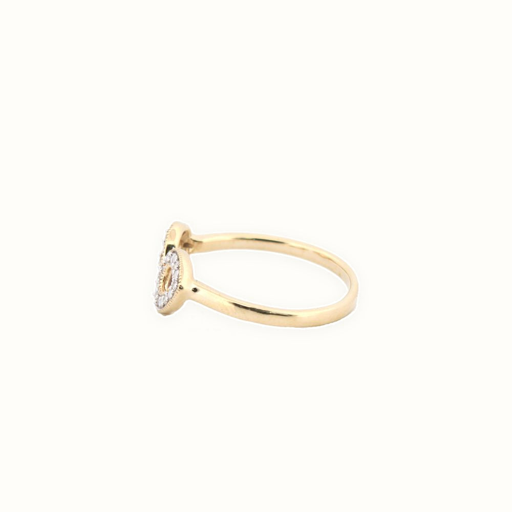 9ct Yellow 0.06ct Natural Diamond Ring