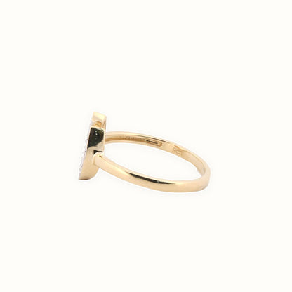 9ct Yellow 0.04ct Natural Diamond Horseshoe Ring