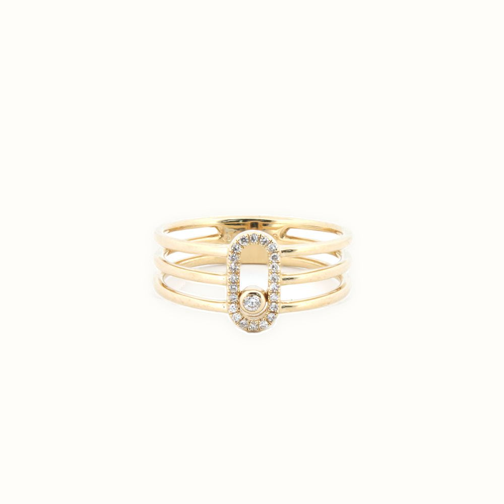 9ct Yellow 0.08ct Moving Natural Diamond Ring