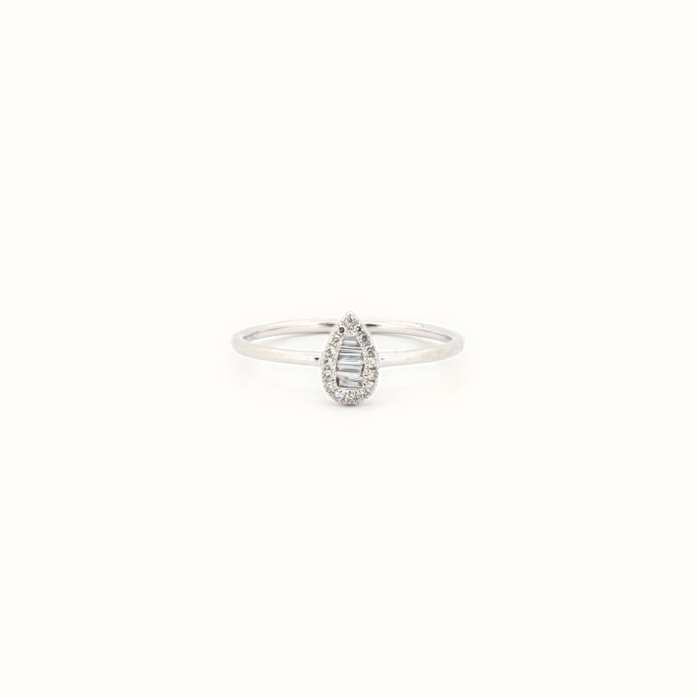 9ct White 0.11ct Natural Diamond Ring