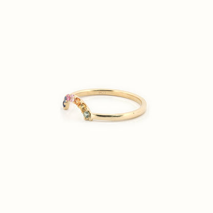 9ct Yellow 0.15ct Rainbow Saph Ring