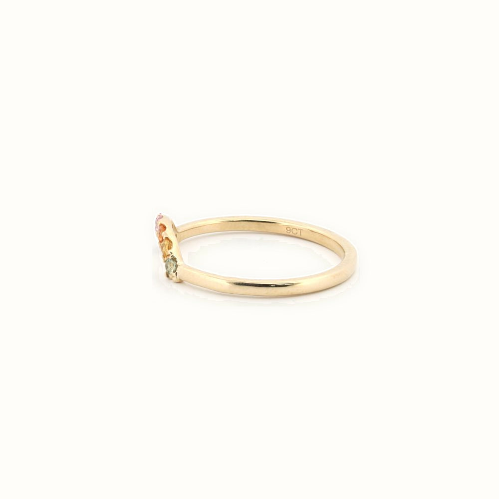 9ct Yellow 0.15ct Rainbow Saph Ring