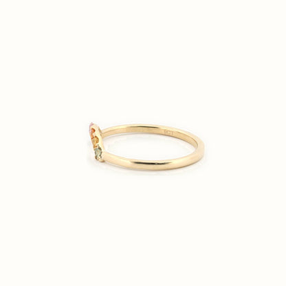 9ct Yellow 0.15ct Rainbow Saph Ring