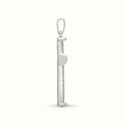 9ct White Gold Natural Diamond Cross