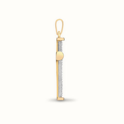 9ct Yellow Gold Natural Diamond Cross