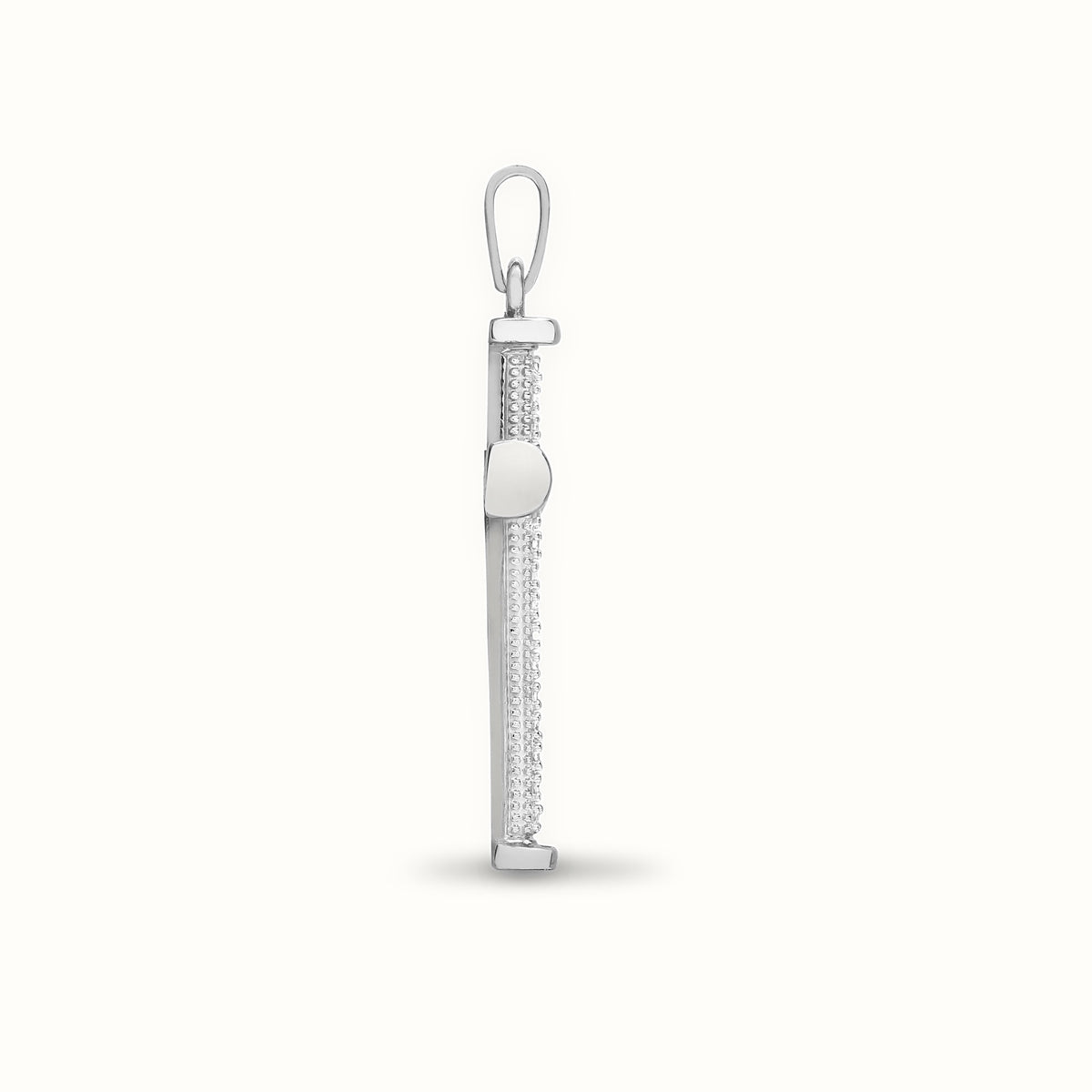 9ct White Gold Natural Diamond Cross