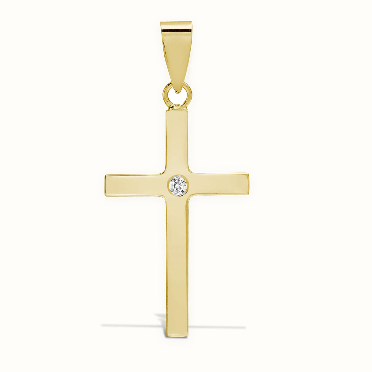 9ct Yellow Invisible Set Natural Diamond Cross