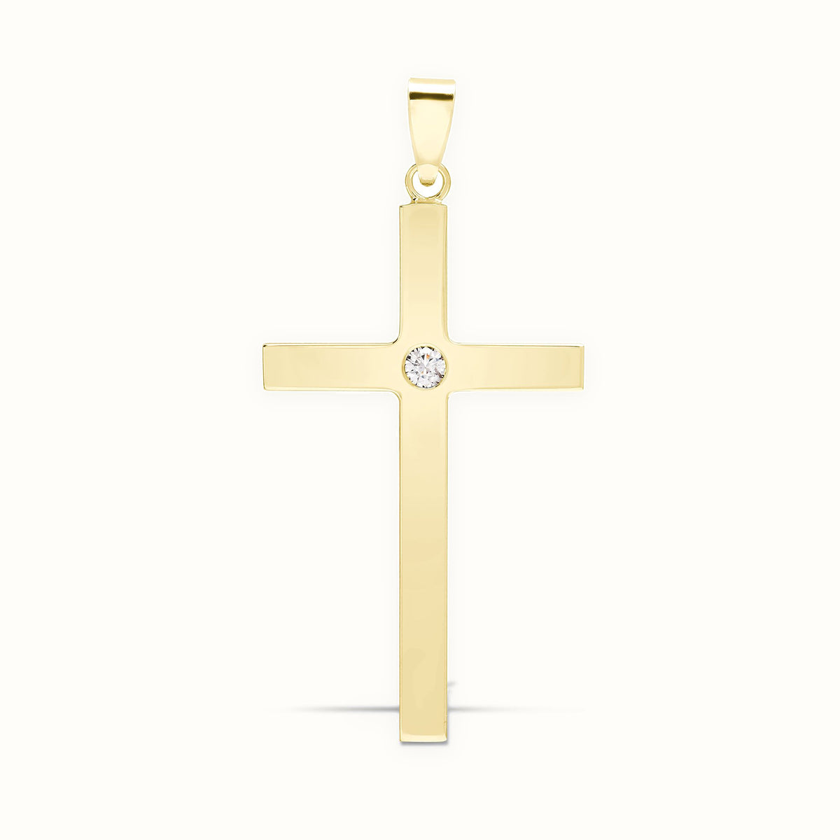 9ct Yellow Invisible Set Natural Diamond Cross