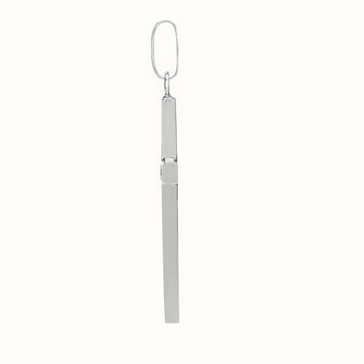 9ct White Star Set Natural Diamond Cross