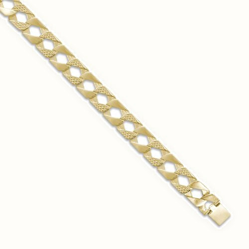 9ct Gold Polished Lizard Cast Curb Bracelet