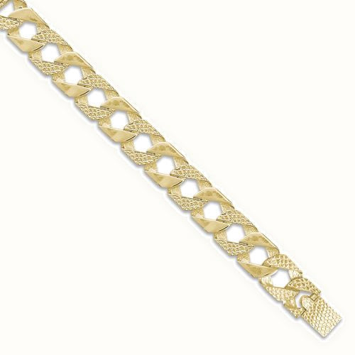 9ct Gold Polished Lizard Cast Curb Bracelet