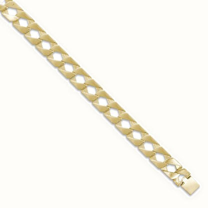 9ct Heavy Polished Cast Curb Bracelet