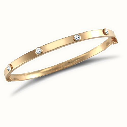 9ct Gold CZ Set Bangle