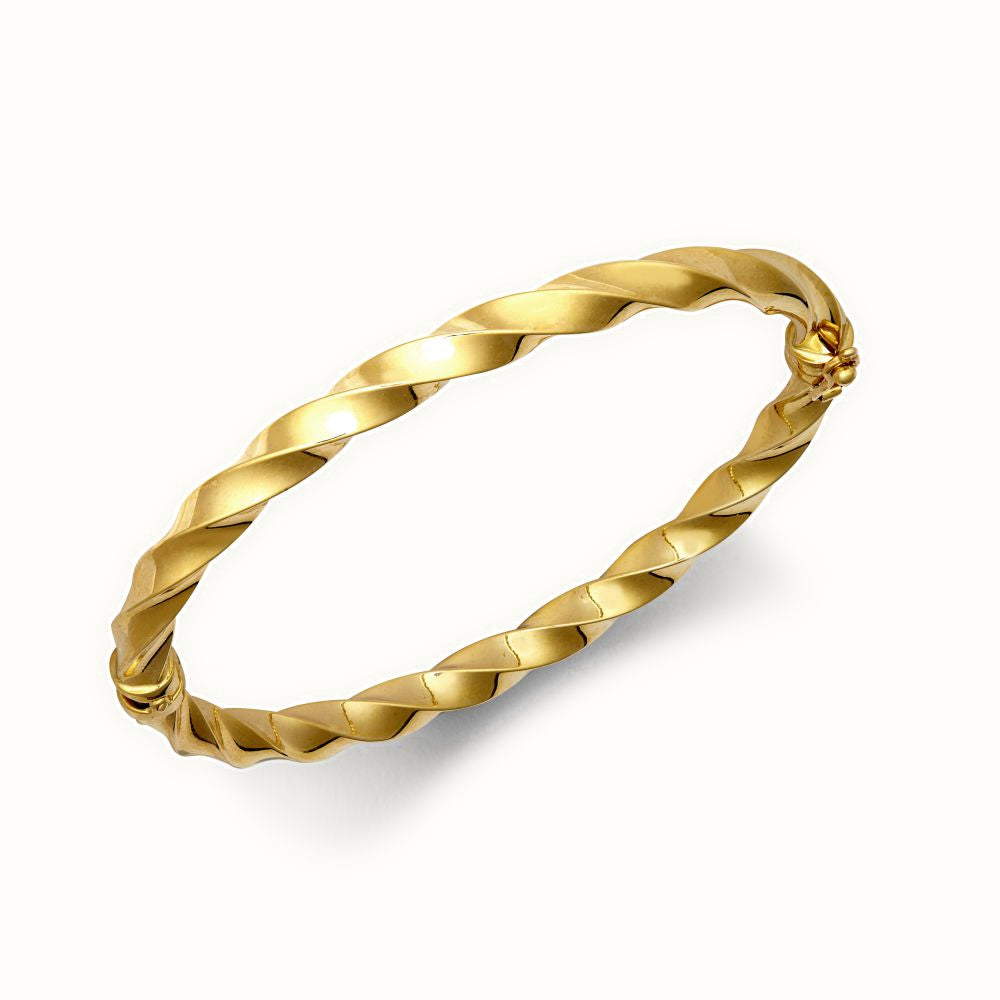 9ct Yellow Gold 5mm Polished Twist Bangle