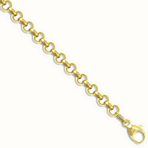 9ct Yellow Gold 3.4mm Round Belcher Bracelet